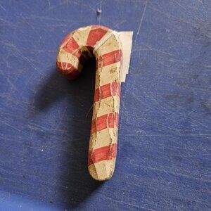 Vintage Small Wooden Candy Cane Ornaments